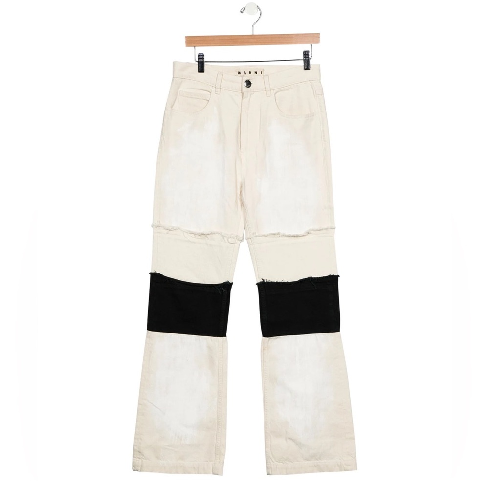 Marni Frayed Colorblock Black Snow Jeans